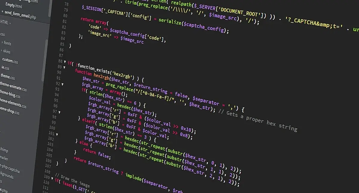 A screen displaying PHP code in a code editor.